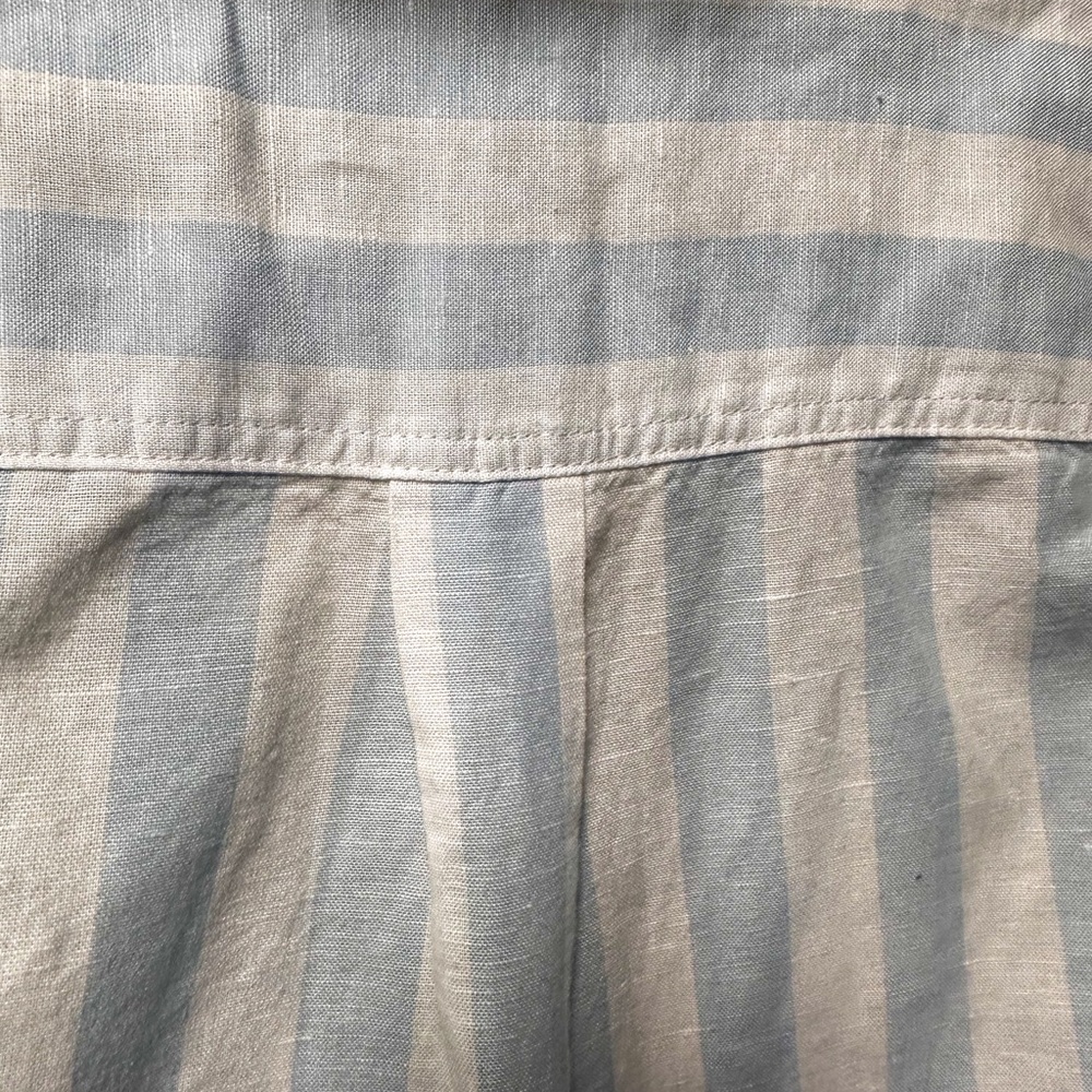J. Crew Light Blue & White Striped Linen Sleeveless Blouse | Summer Classic EUC - Picture 4 of 6